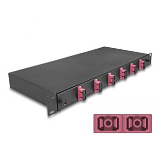 DeLOCK Scatola di giunzione da 19″ per fibra ottica 6 x SC Duplex OM4 1U completamente assemblata