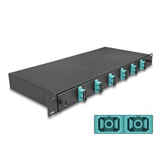 DeLOCK Scatola di giunzione da 19″ per fibra ottica 6 x SC Duplex OM3 1U completamente assemblata