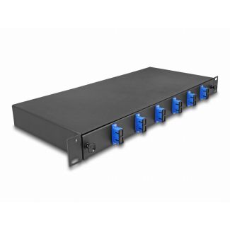 DeLOCK 19″ Optical Fiber Splice Box 6 x SC Duplex OS2 1U complete assembled