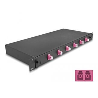 DeLOCK Scatola di giunzione da 19″ per fibra ottica 6 x LC Duplex OM4 1U completamente assemblata