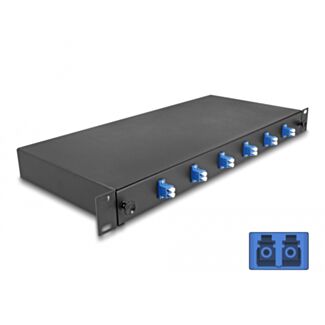 DeLOCK Scatola di giunzione da 19″ per fibra ottica 6 x LC Duplex OS2 1U completamente assemblata