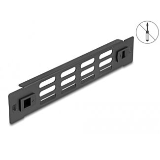 DeLOCK Pannello per armadio di rete da 10″ con fessure di ventilazione senza attrezzi 1U nero