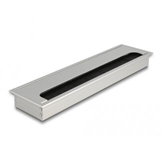 DeLOCK Passacavo per montaggio su tavolo con spazzola 300 x 80 x 28 mm argento