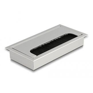 DeLOCK Passacavo per montaggio su tavolo con spazzola 160 x 80 x 28 mm argento