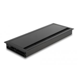 DeLOCK Passacavo per montaggio su tavolo con spazzola 300 x 120 x 28 mm nero