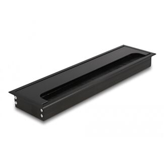 DeLOCK Passacavo per montaggio su tavolo con spazzola 300 x 80 x 28 mm nero