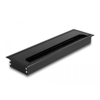 DeLOCK Cable grommet for table mounting with brush 280 x 80 x 28 mm black
