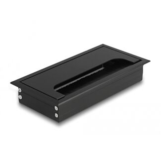 DeLOCK Passacavo per montaggio su tavolo con spazzola 160 x 80 x 28 mm nero