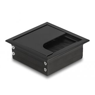 DeLOCK Passacavo per montaggio su tavolo con spazzola 80 x 80 x 28 mm nero