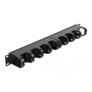 DeLOCK 19″ Cable Management Routing Panel with 10 closed cable routings 1U black
