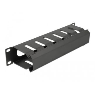 DeLOCK 10″ Cable Management Routing Panel with opening 1U black