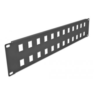 DeLOCK Pannello patch da 19″ Keystone 24 porta 2U nero
