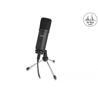 DeLOCK Microfono a condensatore USB con supporto 24 Bit / 192 kHz per PC e portatile