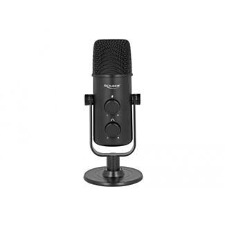 DeLOCK Microfono USB multifunzionale a doppia capsula con jack per cuffie stereo da 3,5 mm e controllo del volume + funzione Mute rapida
