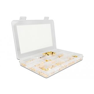 DeLOCK Scatola di crimpatura 120 pezzi 50 Ohm con connettori SMA, SMB e RP-SMA