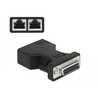 DeLOCK Adattatore D-Sub 15 pin femmina per 2 x RJ45 femmina