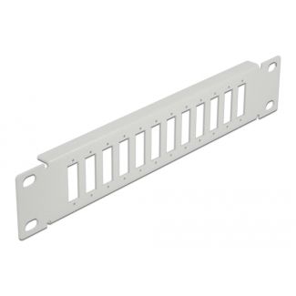 DeLOCK Pannello patch da 10″ in fibra ottica a 12 porte per SC Duplex / LC Quad 1U grigio