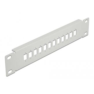 DeLOCK Pannello patch da 10″ in fibra ottica a 12 porte per SC Simplex / LC Duplex 1U grigio