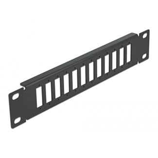 DeLOCK Pannello patch da 10″ in fibra ottica a 12 porte per SC Duplex / LC Quad 1U nero