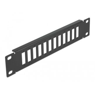 DeLOCK 10″ Fiber Optic Patch Panel 12 Port for SC Duplex / LC Quad 1U black