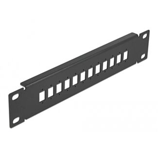 DeLOCK Pannello patch da 10″ in fibra ottica a 12 porte per SC Simplex / LC Duplex 1U nero