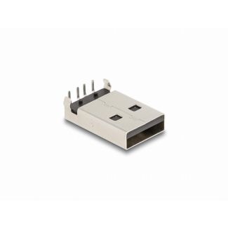 DeLOCK USB 2.0 Type-A female 4 pin THT connector for through-hole mounting 90° angled 10 pieces