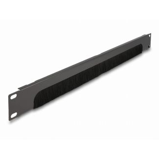 DeLOCK 19″ Cable Management Brush Strip open at the bottom 1U dark grey