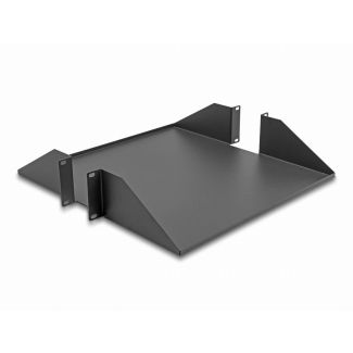 DeLOCK 19″ Shelf double-sided up to 46 kg from 500 mm depth 2U dark grey