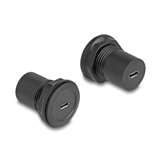 DeLOCK Connettore integrato da USB 2.0 Tipo Micro-B a USB 2.0 Tipo Micro-B nero