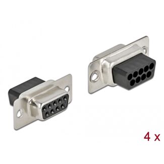 DeLOCK D-Sub 9 pin a crimpare femmina, metallo, 4 pezzi