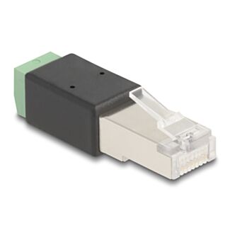 DeLOCK Adattatore da RJ45 maschio per morsettiera 2 pin