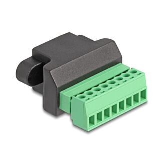 DeLOCK 66589 adattatore per inversione del genere dei cavi RJ45 8 pin terminal block Nero, Verde