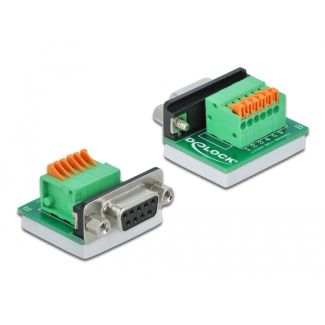 DeLOCK D-Sub9 female to Terminal Block with Push Button horizontal