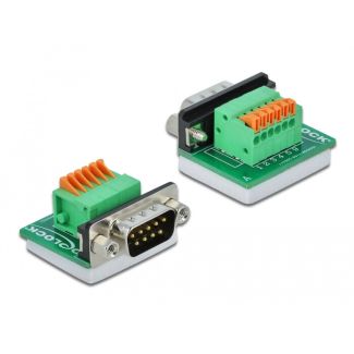 DeLOCK D-Sub9 male to Terminal Block with Push Button horizontal