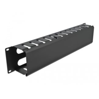 DeLOCK 19″ Cable Management Routing Panel with 4 openings 2U black