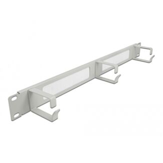 DeLOCK Spazzola a strip da 19″ per la gestione dei cavi con 3 ganci 1U grigio