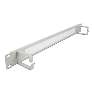 DeLOCK Spazzola a strip da 19″ per la gestione dei cavi con 2 ganci 1U grigio