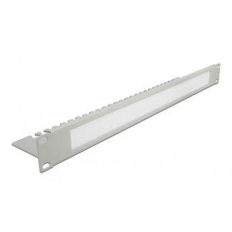 DeLOCK 19″ Cable Management Brush Strip with Cable Support Plate 1U grey