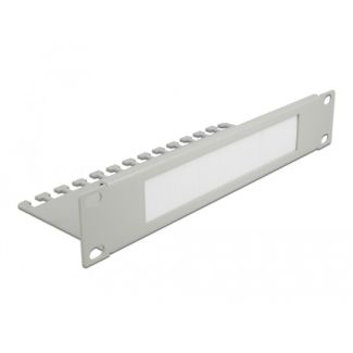 DeLOCK 10″ Cable Management Brush Strip with Cable Support Plate 1U grey