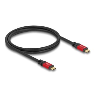 DeLOCK USB 10 Gbps Cable USB Type-C male to male PD 3.0 100 W E-Marker 1 m red metal