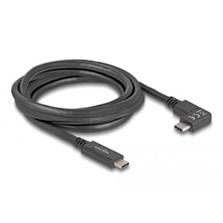 DeLOCK Cavo USB 5 Gbps da USB Type-C maschio a USB Type-C maschio con angolazione sinistra / destra da 2 m 4K PD 60 W con E-Marcatore