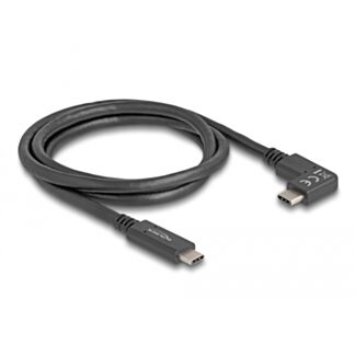 DeLOCK Cavo USB 10 Gbps da USB Type-C maschio a USB Type-C maschio con angolazione sinistra / destra da 1 m 4K PD 60 W con E-Marcatore