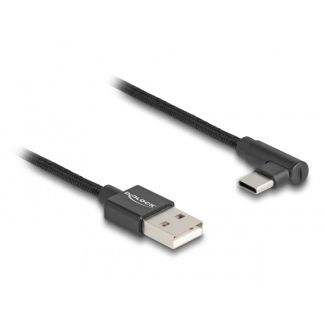 DeLOCK Cavo USB 2.0 Tipo-A maschio per USB Type-C maschio nero con angolazione da 2 m