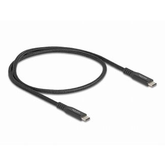 DeLOCK USB 20 Gbps Cable USB Type-C male to male PD 3.0 100 W E-Marker 0.5 m black metal