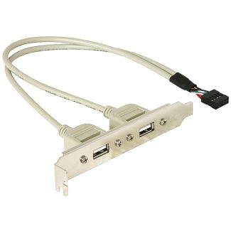 DeLOCK Slotbracket 1x internal USB 5pin > 2x USB2.0 external