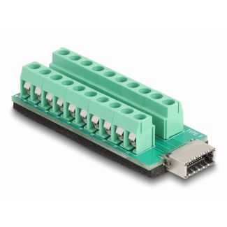 DeLOCK 67189 cable gender changer USB Type-E Key A Terminal block - 20 pin Black, Green