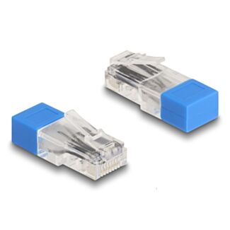 DeLOCK RJ45 maschio con resistenza di terminazione 120 Ohm blu
