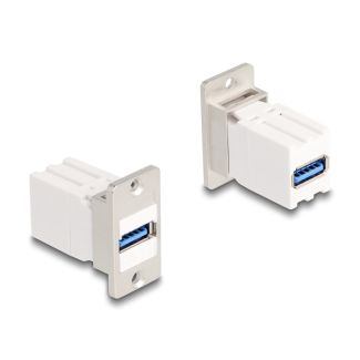 DeLOCK Panel Mount Keystone Module coupler USB 5 Gbps Type-A female to USB Type-A female conical