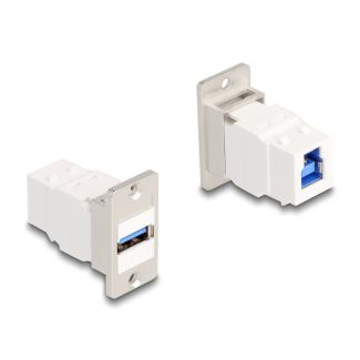 DeLOCK Panel Mount Keystone Module USB 5 Gbps Type-A female to USB Type-B female conical