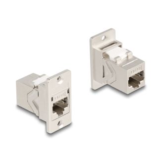 DeLOCK Panel Mount RJ45 Keystone Module coupler jack to jack Cat.6A metal conical